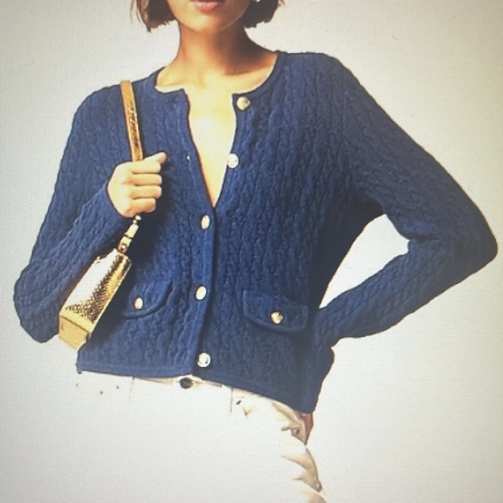J Crew cable knit sweater jacket